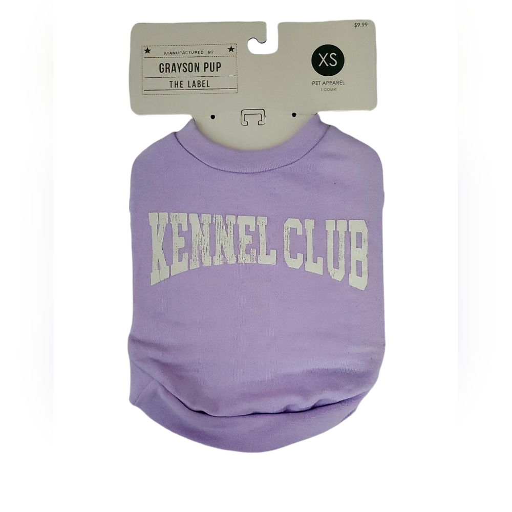 Grayson Pup Kennel Club Crew Neck Dog Pullover Purple Size XS NWT
